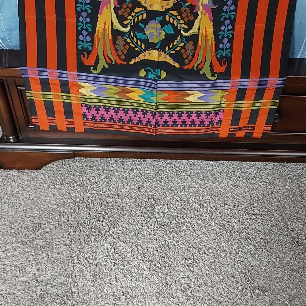 PIERRE BALMAIN VINTAGE GRAND‎ BIRDS SQUARE SILK SCARF Love Birds